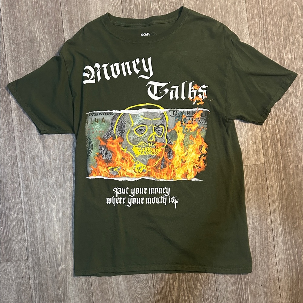Fashion Nova Green “Money Talks” Shirt